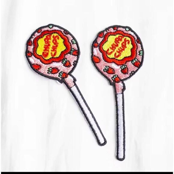 NWOT Set of 2 Chuppa Chups Lollipop 🍭 Iron on Applique - Picture 1 of 5